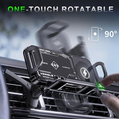 Wireless Charging Car Phone Mount – Auto Rotating 2-in-1 Fast Charger