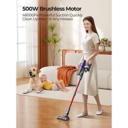 Smart Cordless Vacuum Cleaner 550W – 55 Min Runtime, Detachable Battery, Powerful Handheld Home Appliance