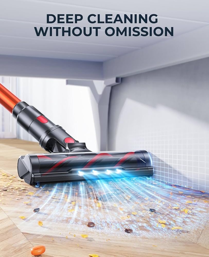 Smart Cordless Vacuum Cleaner 550W – 55 Min Runtime, Detachable Battery, Powerful Handheld Home Appliance