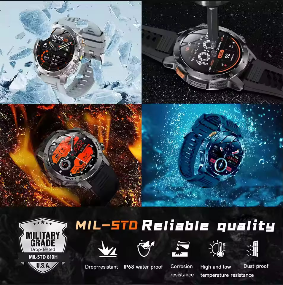 T-Rex 3 Smartwatch, IP68 Water Resistance With AMOLED Display