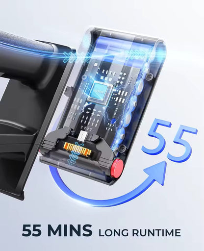 Smart Cordless Vacuum Cleaner 550W – 55 Min Runtime, Detachable Battery, Powerful Handheld Home Appliance